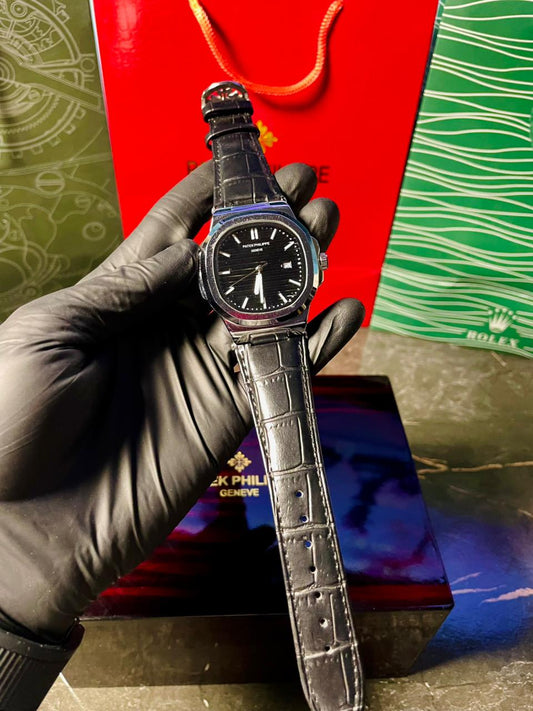 Patek Phillipe Black Leather Strap