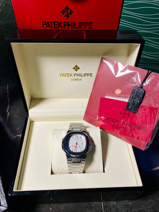 Patek Phillipe Silver with White Dial