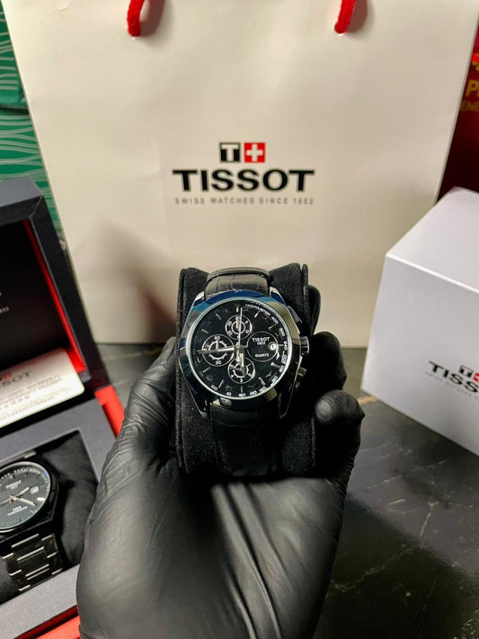 Tissot 1853 PRX Black Leather Strap With Chronograph