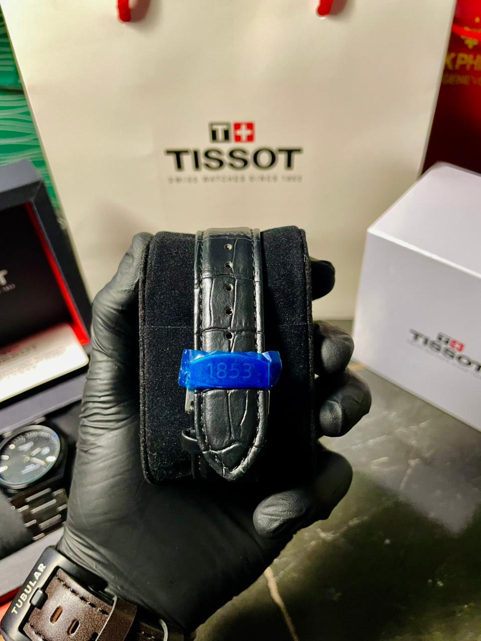 Tissot 1853 PRX Black Leather Strap With Chronograph